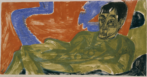 Ernst Ludwig Kirchner: Porträt Otto Mueller, Druck, 1915 © Kupferstichkabinett der Staatlichen Museen zu Berlin/Jörg P. Anders Ernst Ludwig Kirchner: Porträt Otto Mueller, Druck, 1915