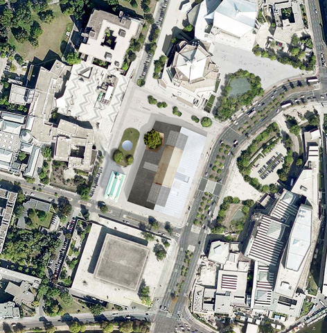 The Kulturforum from above (with the Museum of the 20th Century)