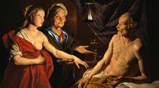 Matteus Stom, „Sarah führt Abraham Hagar zu“ Historisches Gemälde