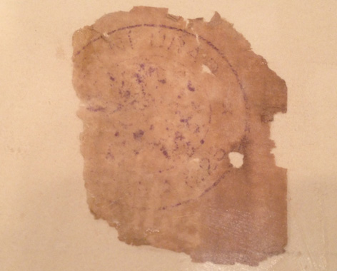 Zollstempel von der Rückseite des Feiningerbilds © The Nelson-Atkins Museum of Art, Kansas City, Missouri. Gift of a group of the Friends of Art Zollstempel von der Rückseite des Feiningerbilds