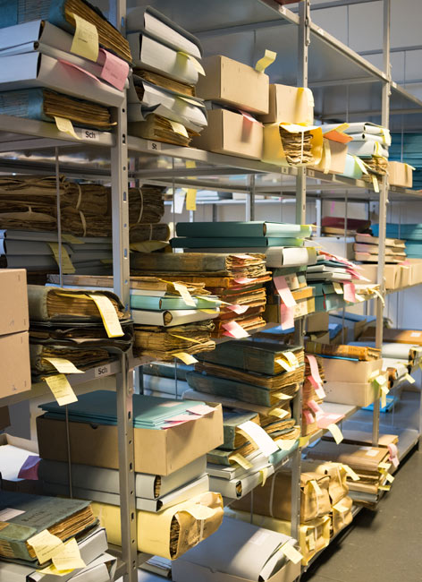 Shelves of files in the GStA Shelves of files in the GStA