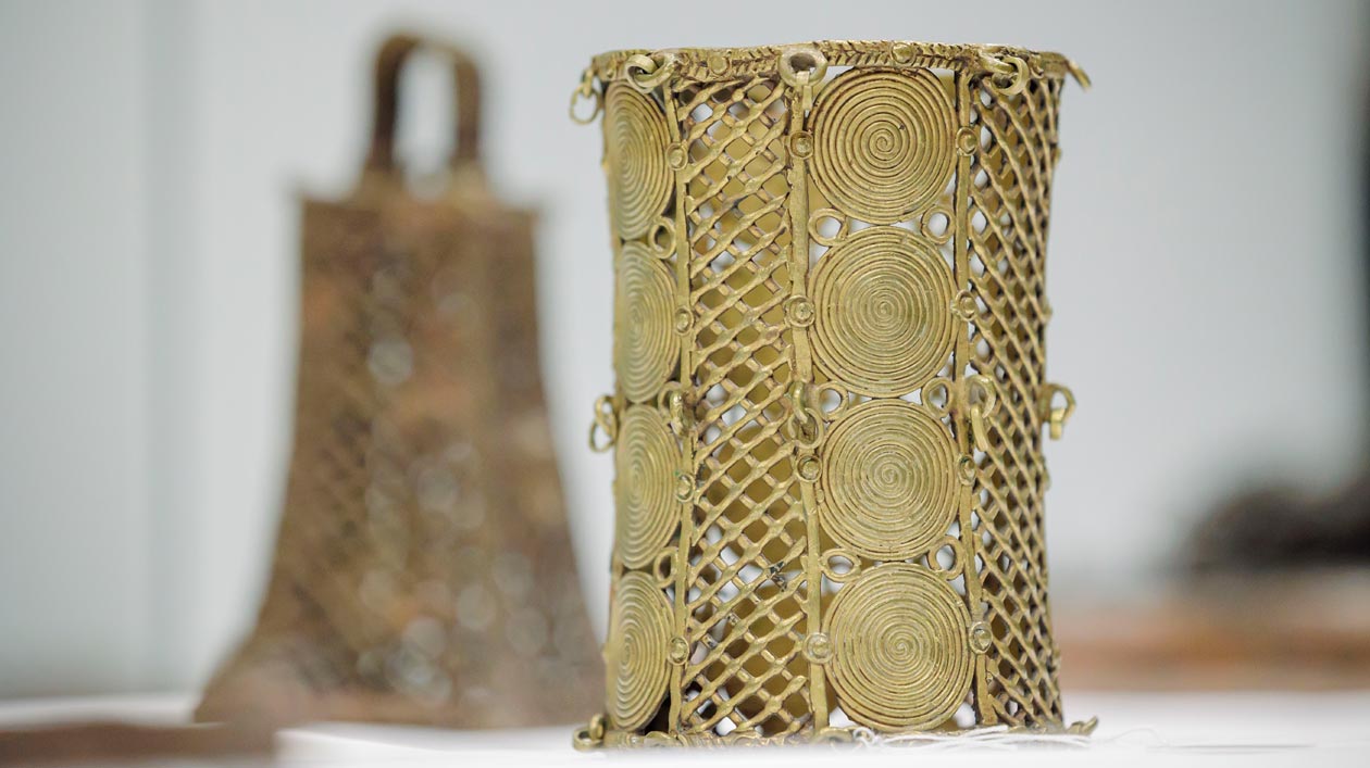 Benin Bronzes Golden objects on a table
