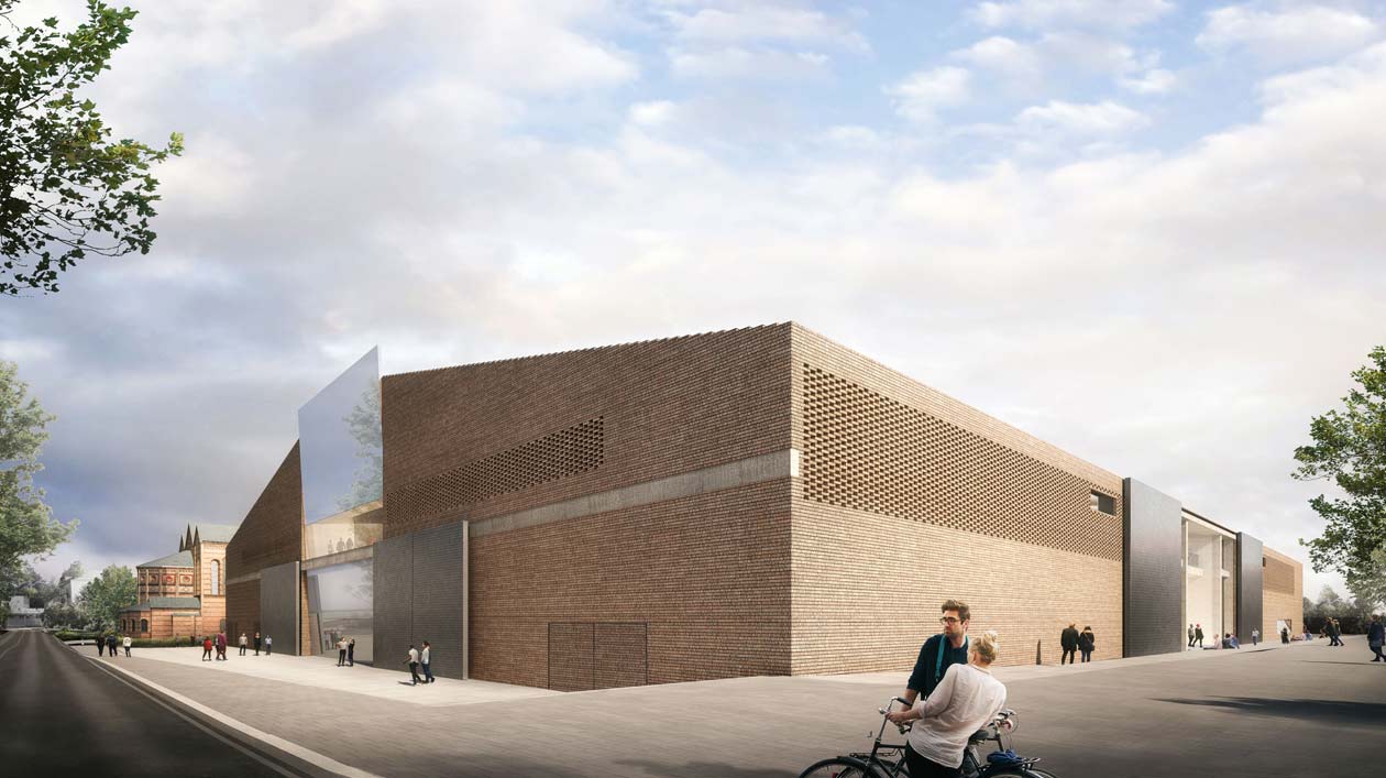 Museum des 20. Jahrhunderts am Kulturforum, Blick auf die Süd- und Ostfassade (öffnet Vergrößerung des Bildes)