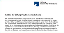 Verkleinerter Ausschnitt aus dem Leitbild der Stiftung Preußischer Kulturbesitz