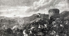 Historische Aufnahme des Gemäldes „Reiterschlacht“