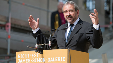 Stiftungspräsident Hermann Parzinger auf dem Richtfest der James-Simon-Galerie Stiftungspräsident Hermann Parzinger auf dem Richtfest der James-Simon-Galerie