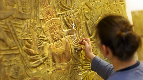 Abguss eines Reliefs aus Angkor Wat