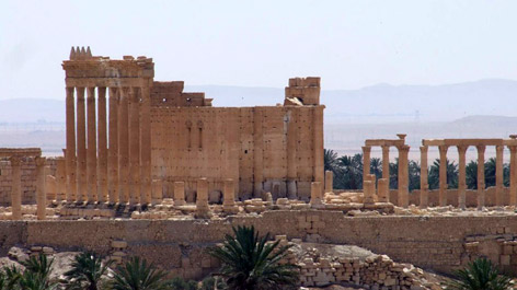 Ruinen der antiken Stadt Palmyra in Syrien vor ihrer Einnahme durch den IS