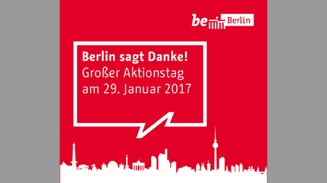 Banner zum Aktionstag “Berlin sagt Danke”