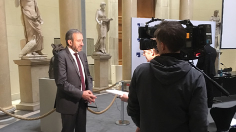 SPK-Präsident Hermann Parzinger im Interview bei der JPK 2017 © SPK / Julia Lerche