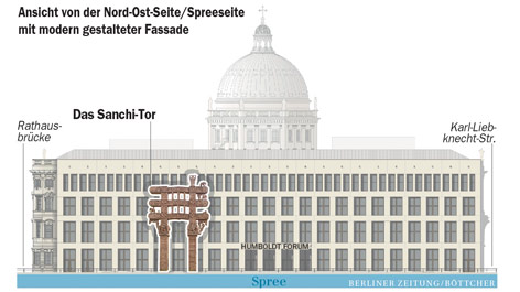 Visualisieurung der Berliner Zeitung von Humboldt Forum mit Sanchi-Tor