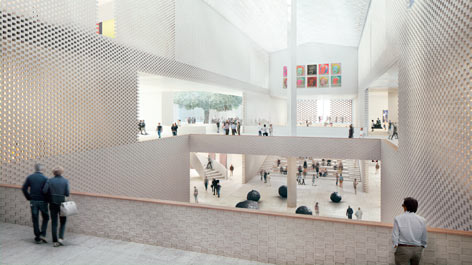 Innenperspektive des Entwurfs für Herzog & de Meuron © Herzog & de Meuron Basel Ltd., Basel, mit Vogt Landschaftsarchitekten AG, Zürich, Schweiz Innenperspektive des Entwurfs für Herzog & de Meuron