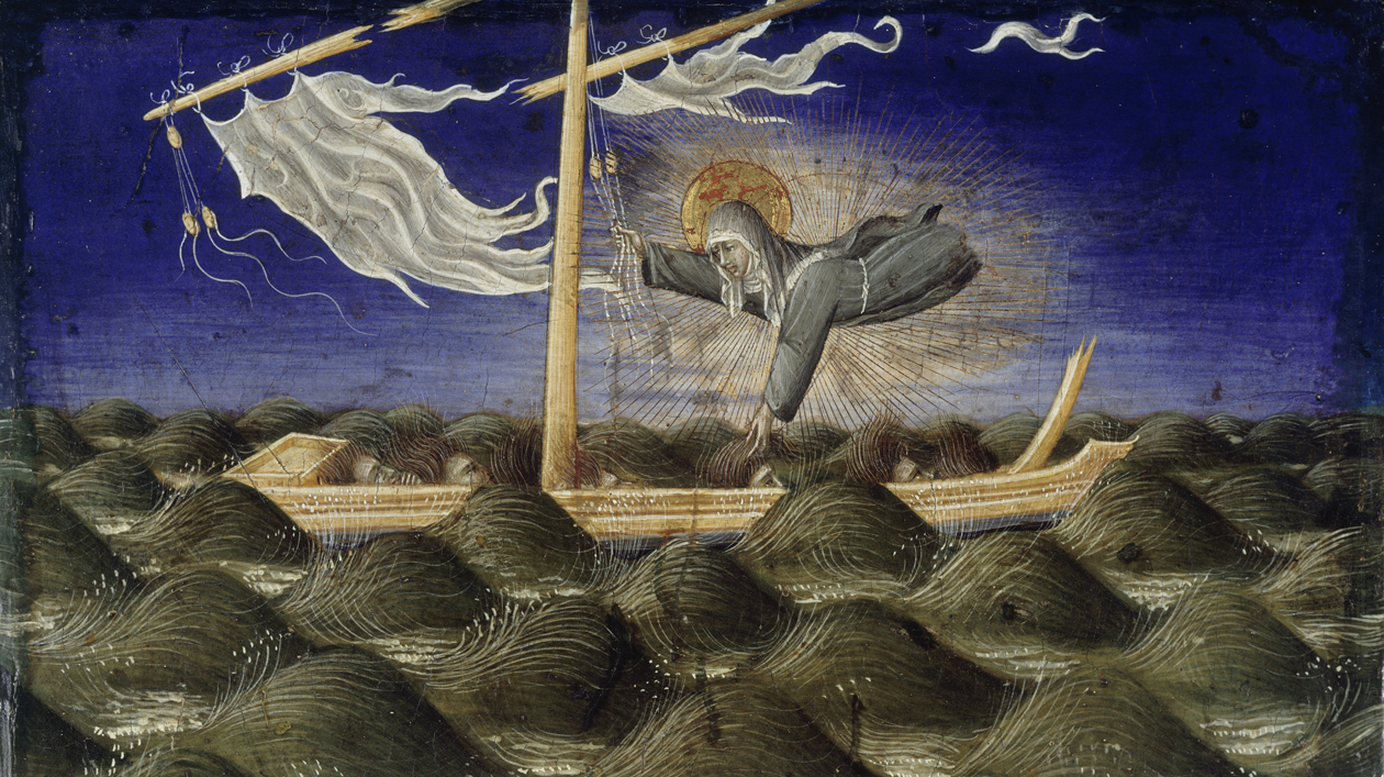 Die Heilige Klara rettet Schiffbrüchige, um 1455 © Staatliche Museen zu Berlin, Gemäldegalerie, Jörg P. Anders Gemölde: Die Heilige Klara rettet Schiffbrüchige, um 1455