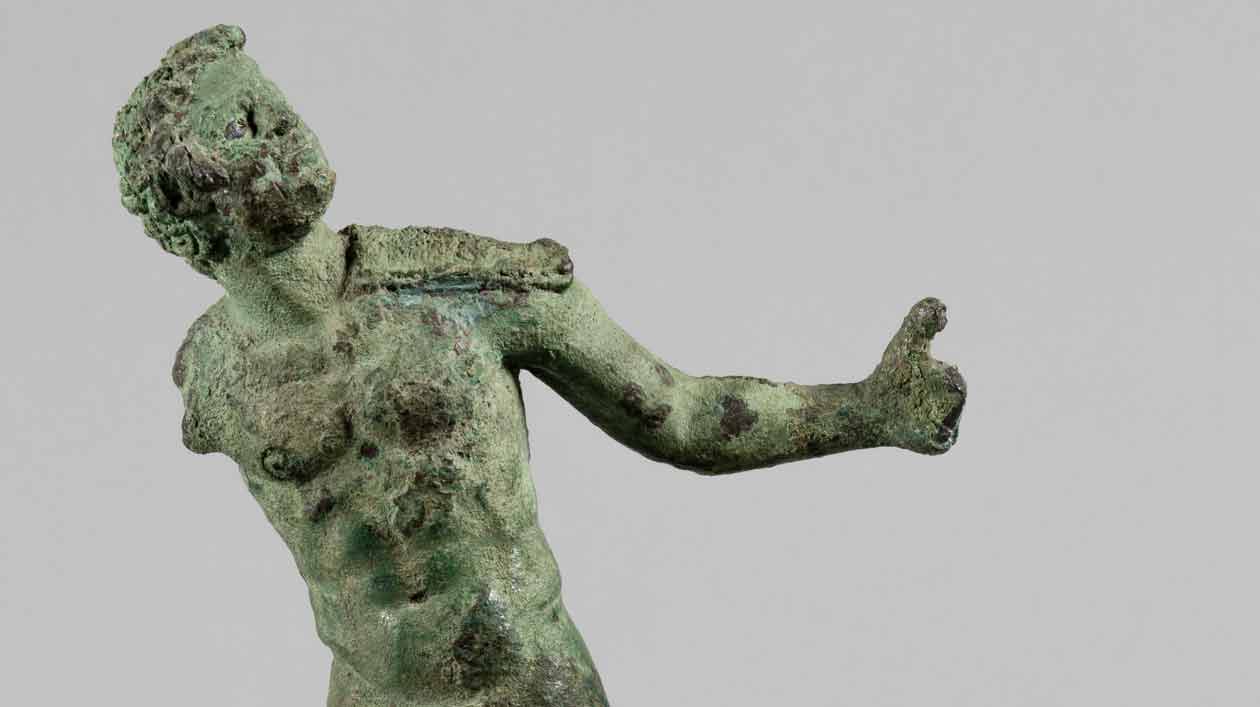 Statuette eines Satyrs aus Bronze