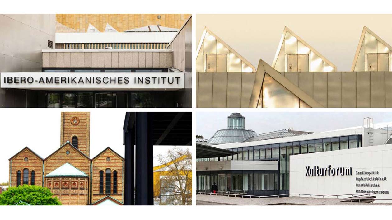 Collage verschiedener Gebäude des Berliner Kulturforums