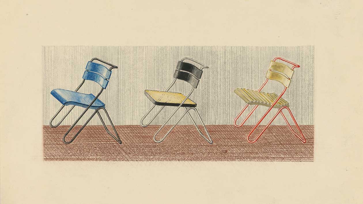 Painting of three chairs