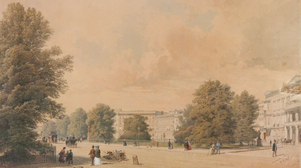 Eduard Gaertner: „Der Leipzigerplatz in Berlin“ (Ident.-Nr. SZ E.Gaertner 2), 1862 Zeichnung von Eduard Gaertner, das den Leipziger Platz in Berlin darstellt