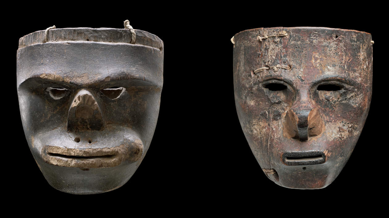 Two wooden masks