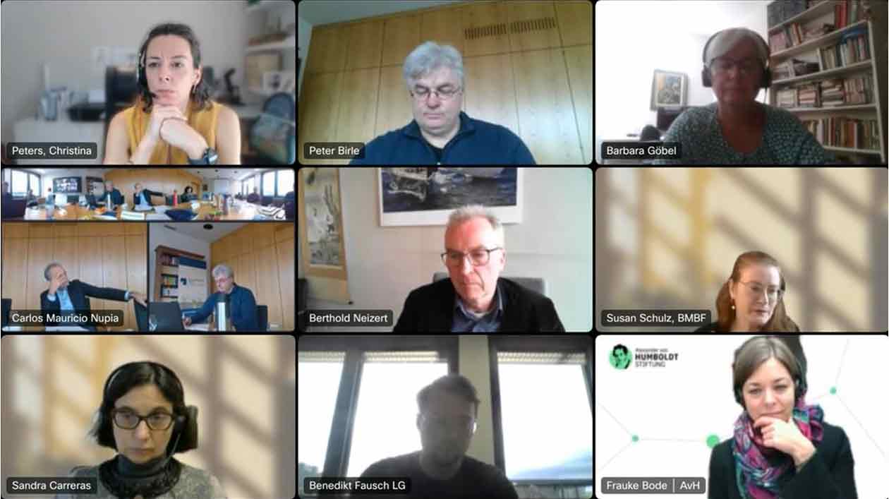 Workshop Fördererkreis Screenshot eines digitalen Meetings mit 9 Personen