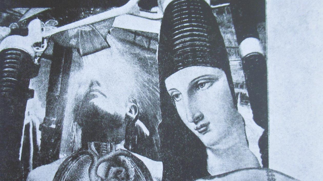 Surrealistisches Bild in Schwarz-Weiß