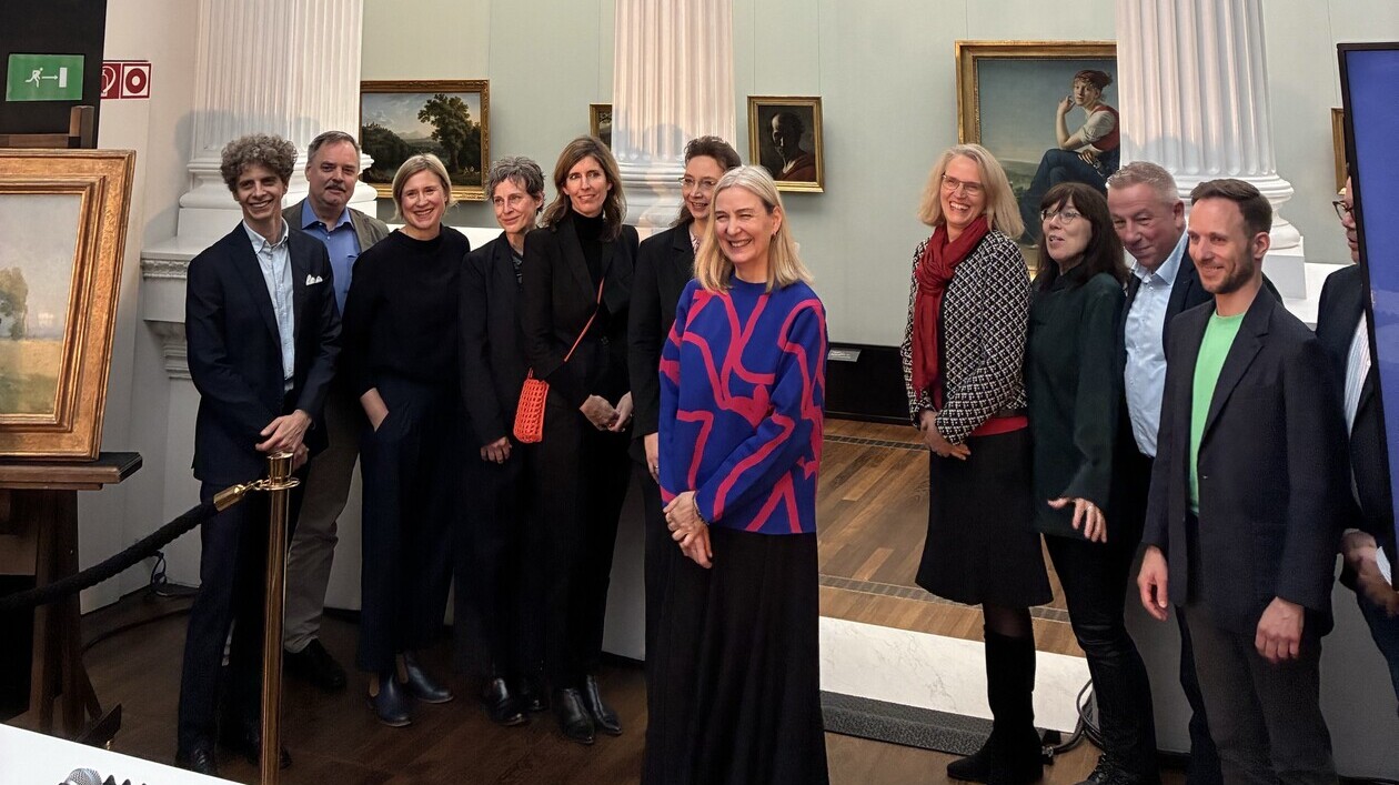 PK Ausstellungshighlights 2026 Marion Ackermann mit Direktorinnen und Kuratorinnen der SPK bei der Präsentation der Ausstellungshighlights 2026.