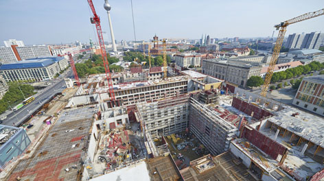 Blick auf Baustelle des Humboldt-Forums im September 2014