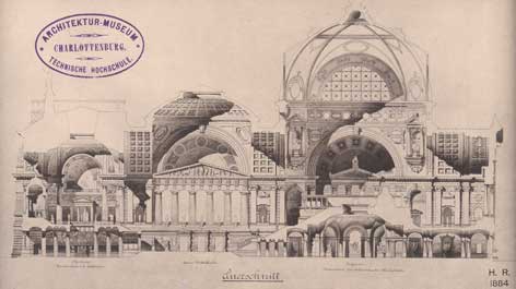 Querschnitt vom Entwurf Schmidt & Neckelmann: Museumsinsel, Berlin (1884) Querschnitt vom Entwurf Schmidt & Neckelmann: Museumsinsel, Berlin (1884)