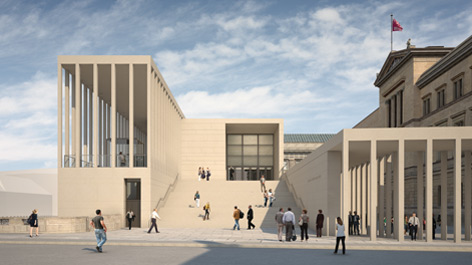 Visualisierung der James-Simon-Galerie auf der Museumsinsel Visualisierung der James-Simon-Galerie auf der Museumsinsel