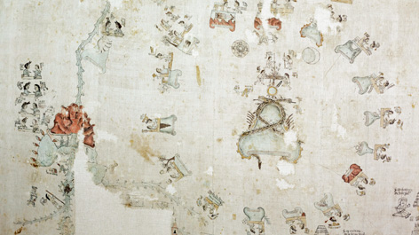 Baumwolltuch Lienzo Seler II im Ethnologischen Museum der Staatlichen Museen zu Berlin Baumwolltuch Lienzo Seler II im Ethnologischen Museum der Staatlichen Museen zu Berlin