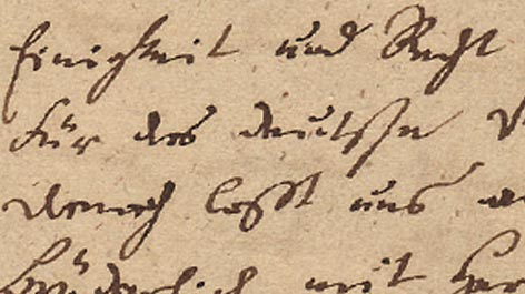 Detail der Originalhandschrift des „Liedes der Deutschen“ von August Heinrich Hoffmann von Fallersleben Detail der Originalhandschrift des „Liedes der Deutschen“ von August Heinrich Hoffmann von Fallersleben