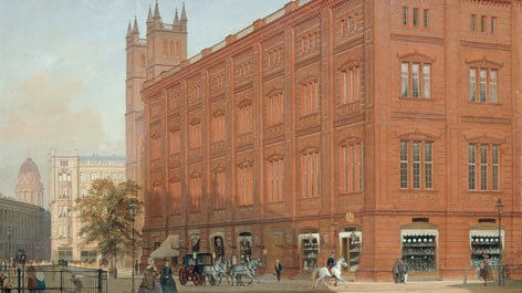 Eduard Gaertner, "Die Bauakademie", 1868 Eduard Gaertner, "Die Bauakademie", Gemälde von 1868